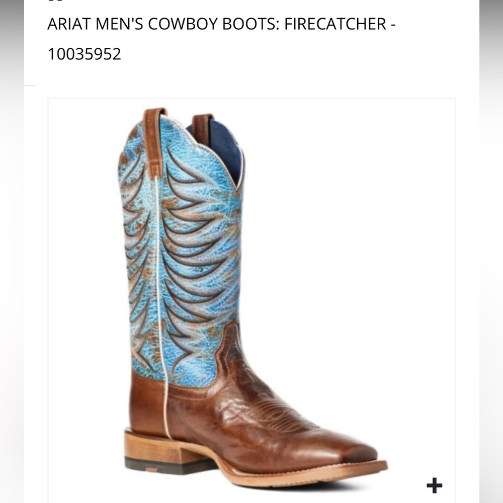 Ariat Firecatcher Cowboy Boots - Brown and Blue